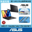 【ASUS 華碩】筆電包/滑鼠組★14吋i7輕薄筆電(Vivobook X1405VA/i7-13620H/16G/1TB SSD/W11)