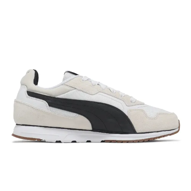 【PUMA】休閒鞋 Softride ST Miler 男鞋 女鞋 白 黑 復古 麂皮 拼接 情侶鞋(402635-02)