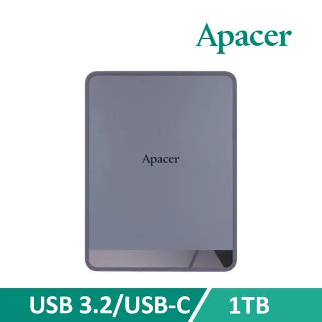 【Apacer 宇瞻】AS724 1TB USB 3.2 Gen2 USB-C 外接式SSD(煙灰紫/奶油金)