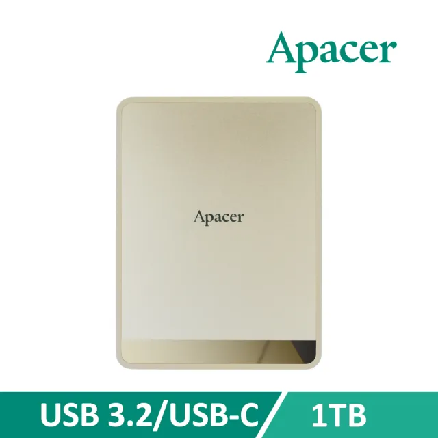 【Apacer 宇瞻】AS724 1TB USB 3.2 Gen2 USB-C 外接式SSD(煙灰紫/奶油金)