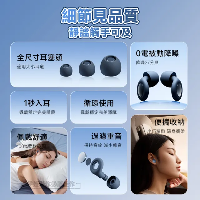 【IDREES 伊德萊斯】濾波器超強隔音降噪耳塞 矽膠隔音睡眠耳塞 舒眠耳塞 靜音耳塞 防噪音耳塞