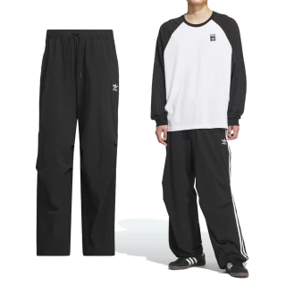 【adidas 愛迪達】Parachute Pant 男款 黑色 寬鬆 透氣 降落傘褲 休閒 長褲 KC2638