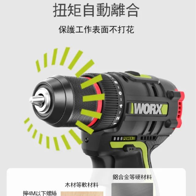 【WORX 威克士】12V 10mm 無刷鋰電電鑽(WU130X)