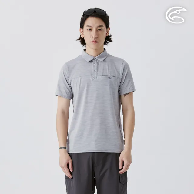 【ADISI】男膠原蛋白消臭淨味POLO衫 AL2511029 雙色鴿灰(吸濕 快乾 抗臭 親膚 排汗衣)