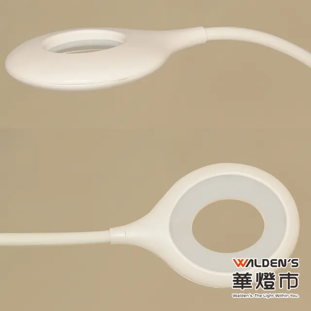 【華燈市】C360/T003 LED夾燈 USB充電檯燈-白(USB充電 微蓄電 可彎曲軟管 強力夾具 書桌閱讀燈)