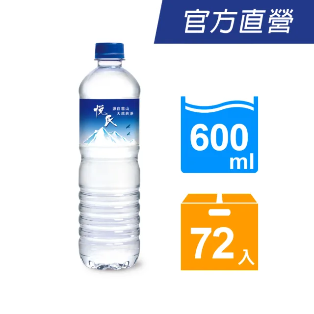 【悅氏】悅氏礦泉水600mlx3箱(共72入)