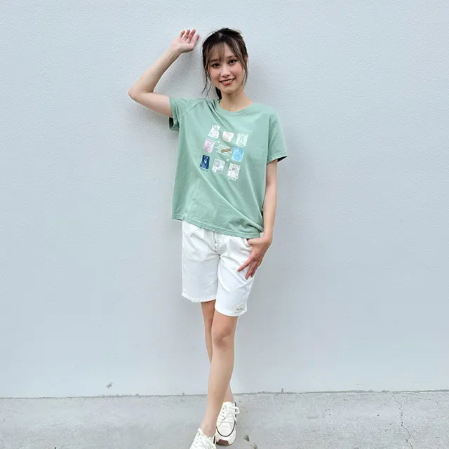 【Hana Mokuba】花木馬日系女裝小狗九宮格印花圓領上衣(T恤)