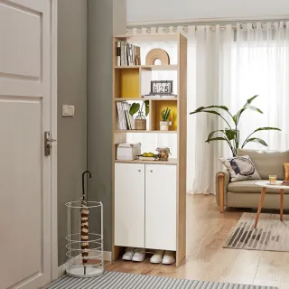 【hoi! 好好生活】Linsy北歐風百搭隔間櫃0.6M 原木+白色 LS187