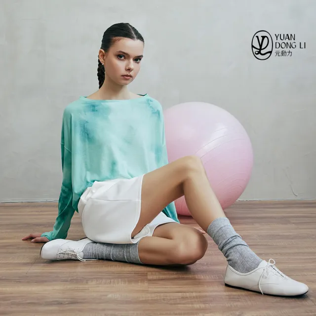 【YUANDONGLI 元動力】寬鬆短版縲縈扎染印花上衣(淺綠;S-L;4253391206)