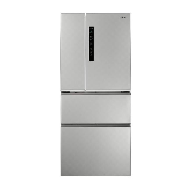 CHIMEI奇美 UR-P61VD8 CHIMEI奇美 UR-P61VD8 四門變頻電冰箱,容量達610L,適合大家庭使用。高1830x寬775x深780mm尺寸,銀色系設計時尚耐看。搭載ECONAVI智慧節能科技,耗電僅324度,一級能效認證,環保R600A冷媒。功能包括急速冷藏/冷凍及AG銀除菌,保持食材新鮮。變頻馬達,110V電壓,左右開門。四門設計便利取物。全機1年保固,壓縮機5年保固。含基本運送+拆箱+定位+舊機回收服務。另贈奇美14吋DC電風扇DF-14G1ST。BSMI認證R63298,臺灣製造MIT微笑標章。