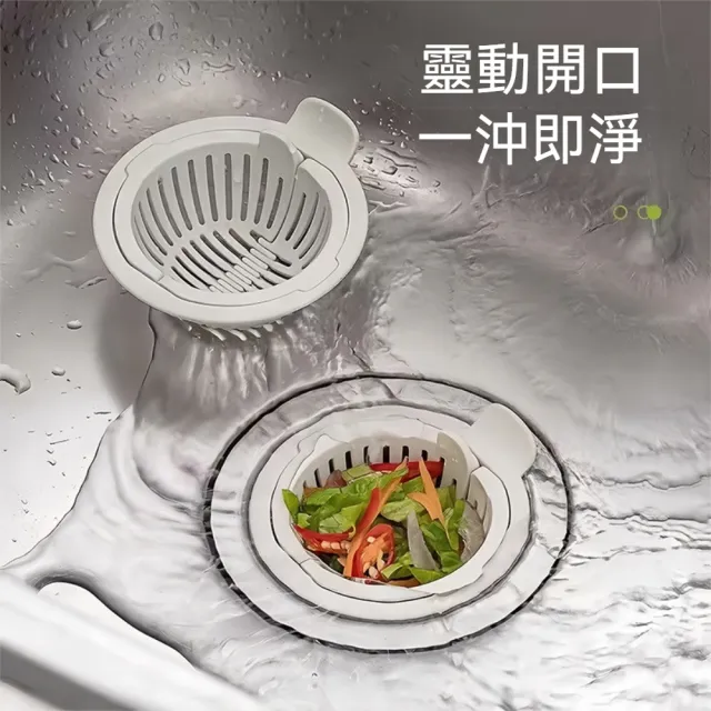 【Dagebeno荷生活】一鍵傾倒順暢排水PP水槽過濾網 手提設計拿取便捷水槽過濾籃(3入)