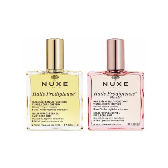 【NUXE 巴黎歐樹】全效精華油100ml 一瓶多用全身肌膚頭髮(兩款任選-晶亮/花香 公司貨)