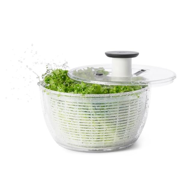 【美國OXO】按壓式蔬菜脫水器 6L(快速旋轉 省力順手 可做沙拉盆 適用4-6人份)