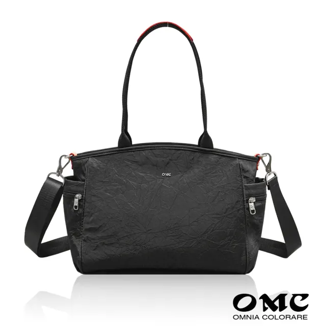 【OMC】雙11 輕盈紙感氣質女王三層通勤托特包33588(黑色)