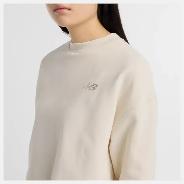 【NEW BALANCE】NB 棉質長袖上衣 短版棉質 長袖上衣 美規 女 杏色(WT51514LIN-F)