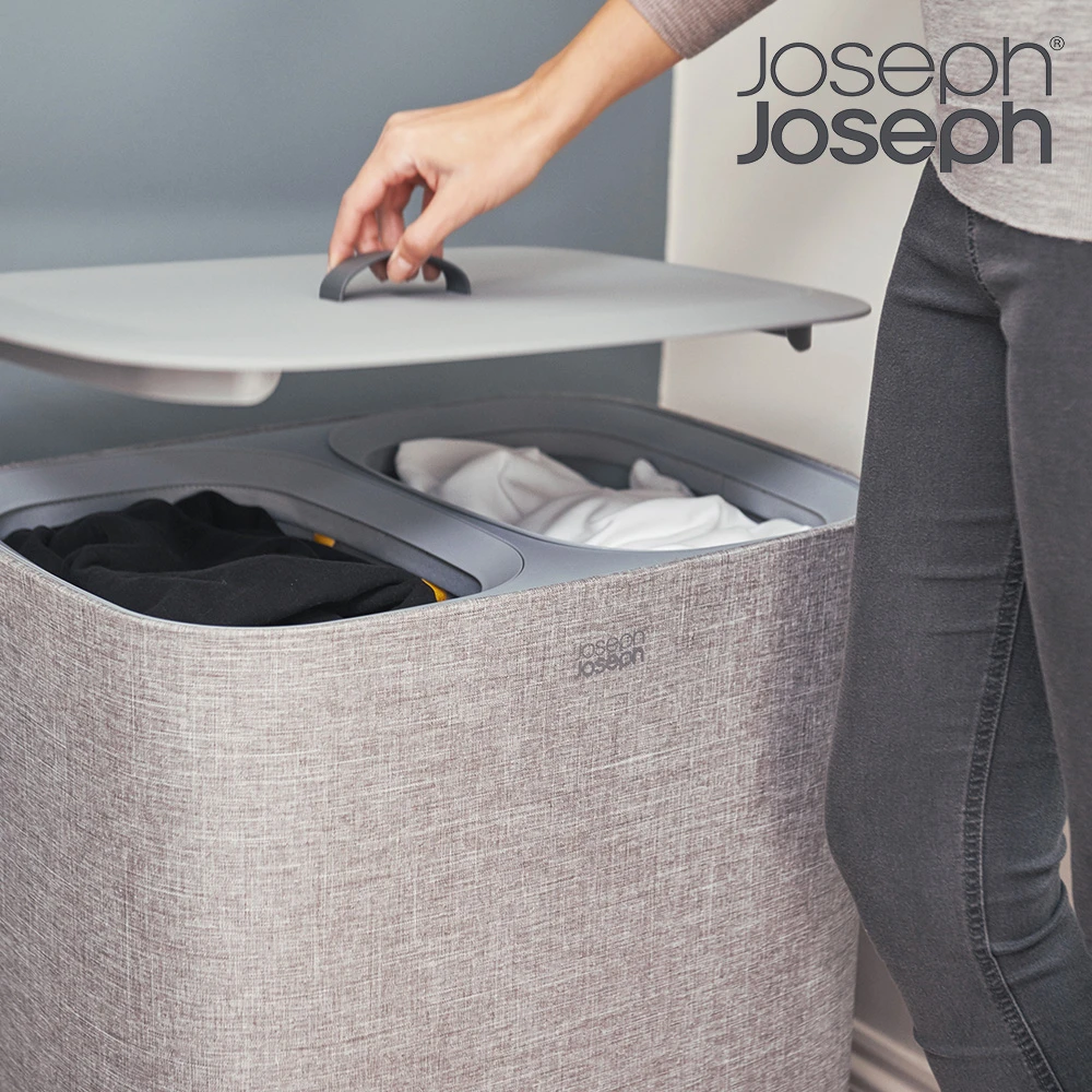 Joseph Joseph洗衣籃 Joseph JosephTota 90L 分類洗衣籃-雙格,分類 髒衣籃 洗衣籃 雙層隔間 手提袋)
