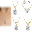 【Luster】周年慶!IGI 1克拉 18K金 黃K金 鑽石項鍊-任選(百分百的永恆經典給100分的妳)