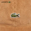 【LACOSTE】中性款-LOGO棉絨棒球帽(棕色)