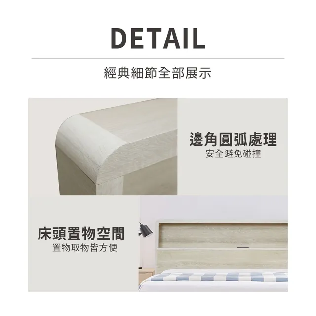 【ASSARI】雙人5尺瑪卡蓉房間組二件-插座床片+6分床底
