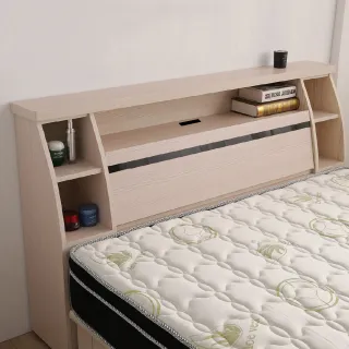 【ASSARI】本田收納插座加高床頭箱(雙大6尺)