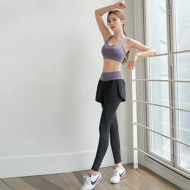 【BODYAIR】任2入 假兩件包腹拉鍊腰九分褲(瑜珈.運動.慢跑.透氣.舞蹈.運動褲)