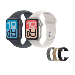 米蘭錶帶組【Apple】Apple Watch SE 3 GPS + 行動網路 40mm(鋁金屬錶殼搭配運動型錶帶)