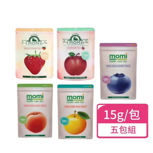 【MOMI 摩米】小動物水果凍乾 15g/包 五包組(小動物零食 鼠兔點心 凍乾零食)