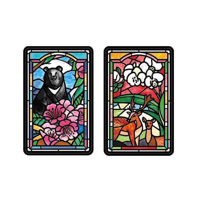 【Easycard 悠遊卡】代銷 老屋顏鑲嵌玻璃系列SUPERCARD悠遊卡-透明卡(臺灣黑熊/梅花鹿)