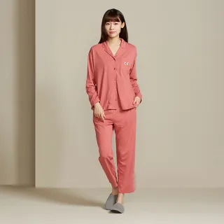 【YVONNE 以旺傢飾】暖薑纖維 素面長褲-桃粉