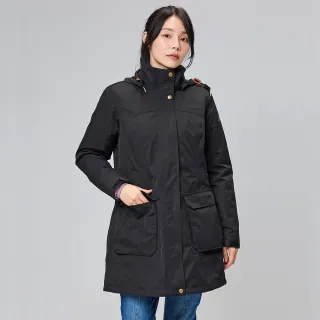 【ATUNAS 歐都納】女款都會休閒GORE-TEX+羽絨二件式中長版大衣外套(A1GT2304W黑/防水防風/出國旅遊/大尺碼)