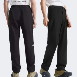 【The North Face】北面男款黑色吸濕排汗休閒長褲｜8ET8JK3