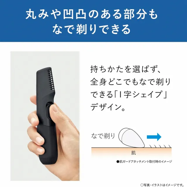 【Panasonic 國際牌】男士電動除毛刀/白灰 美體修容刀(電池式、全機可水洗)