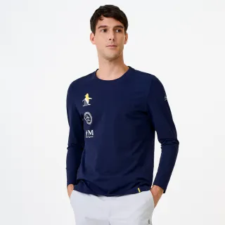 【Munsingwear】企鵝牌 網路獨家 男款藏青色 企鵝總動員圖案設計長袖T恤 MGWL2804
