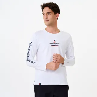 【Munsingwear】企鵝牌 網路獨家 男款白色美式休閒大字印花長袖T恤 MGWL2805