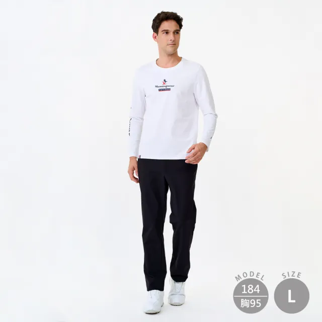 【Munsingwear】企鵝牌 網路獨家 男款白色美式休閒大字印花長袖T恤 MGWL2805