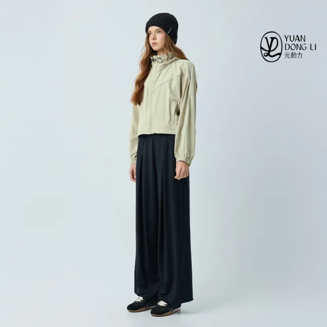 【YUANDONGLI 元動力】素色高彈打摺機能直筒寬褲(兩色；S-L；4253516704)