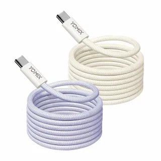 【YOMIX 優迷】Type-C to Type-C PD100W快充磁吸編織收納充電傳輸線1.2M(APPLE安卓適用/全線磁吸/收納方便)