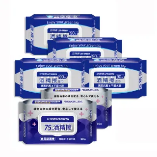 【立得清】momo獨家-酒精擦濕巾90抽x10包+75%酒精擦濕巾50抽x4包(食品級酒精/清潔抗菌)