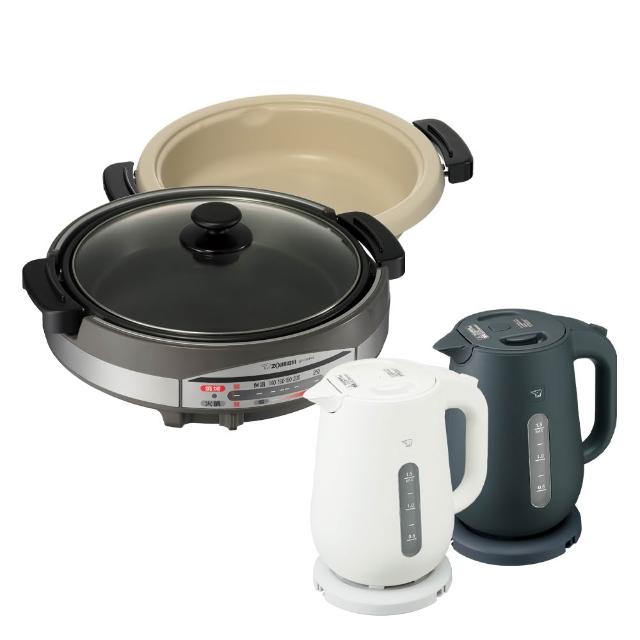 【ZOJIRUSHI 象印】超值組合購 5.3L鐵板萬用鍋+1.5L大容量微電腦快煮電氣壺(EP-RAF45 + CK-VAF15)