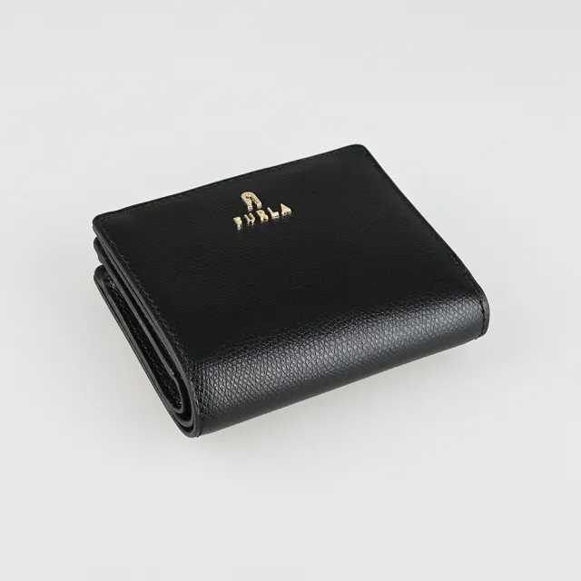 【FURLA 芙拉】FURLA CAMELIA拉鍊釦式短夾(黑)