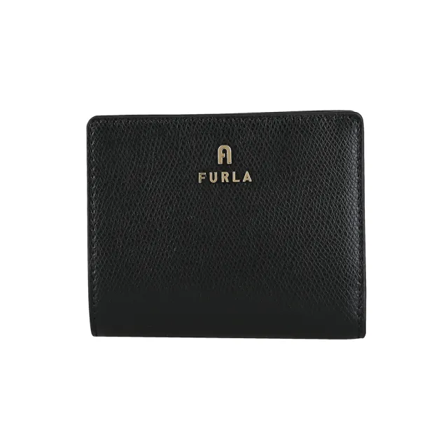 【FURLA 芙拉】FURLA CAMELIA拉鍊釦式短夾(黑)
