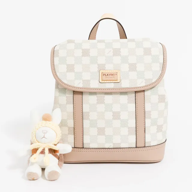 【PLAYBOY】後背包  Wool & Whimsy系列(卡其色)
