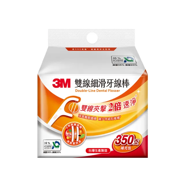 【3M】細滑牙線棒補充包_ECO包裝(單線400支/雙線350支/薄荷單線350支 擇一)