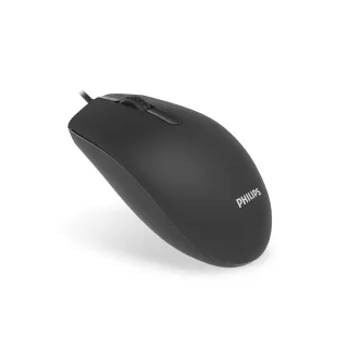 【Philips 飛利浦】耐用五百萬次點擊3鍵式有線滑鼠-SPK7204