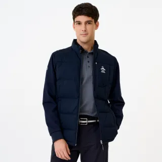 【Munsingwear】企鵝牌 男款藏青色簡約異材質剪接輕羽絨外套 MGWL6604