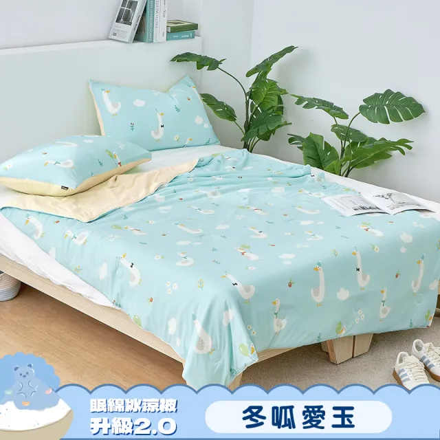 【Great Living 格蕾寢飾】La Belle 眠綿冰升級2.0 玻尿酸抗菌涼感涼被 150x195cm(任選 冰冰被 夏被)