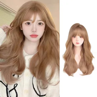 【KT DADA】高溫絲假髮 全套頭假髮 女生假髮 假髮 長捲髮假髮 奶茶色假髮