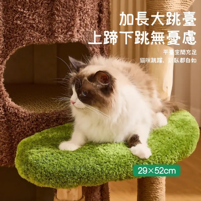【銘利萊】叢林實木貓爬架 小戶型寵物傢俱 不佔地貓窩(貓樹貓抓板一體貓跳臺 劍麻抓柱貓架 大空間貓房子)