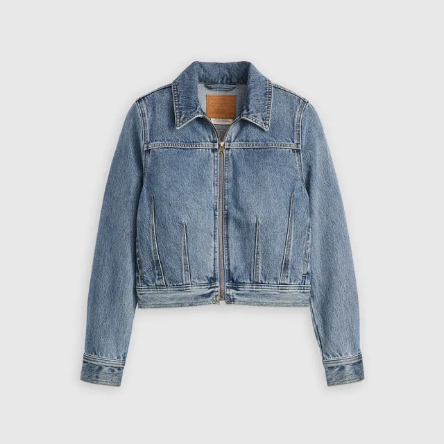 【LEVIS】女款 合身拉鍊牛仔夾克 / 外套 熱賣單品 001W8-0000