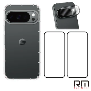 【RedMoon】Google Pixel10ProXL/Pixel10/10Pro/10a 5G手機殼貼4件組 空壓殼-9H玻璃保貼2入+3D全包鏡頭貼